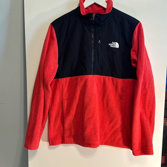 The North Face 1/2 Zip Pullover Men’s Black Red Large - Picture 1 of 9